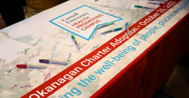 poster of Okanagan charter signed by event attendees